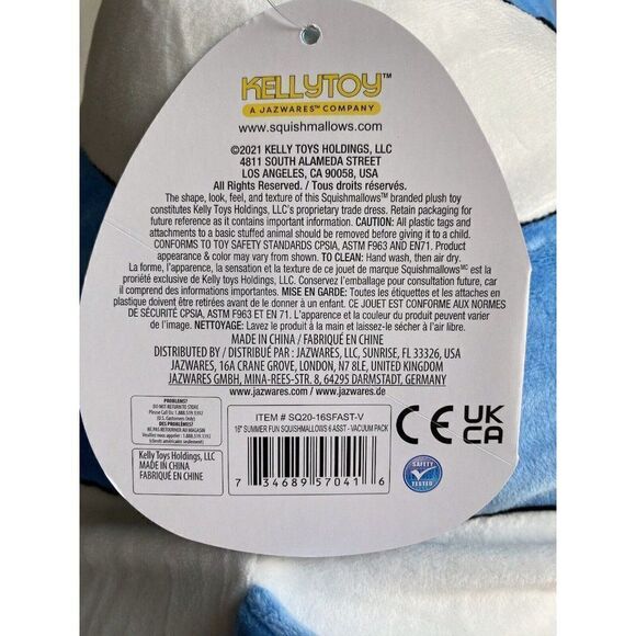 Squishmallow 16" Ricky The Clownfish Soft Blue Anchor Belly Plush NEW - Picture 3 of 12